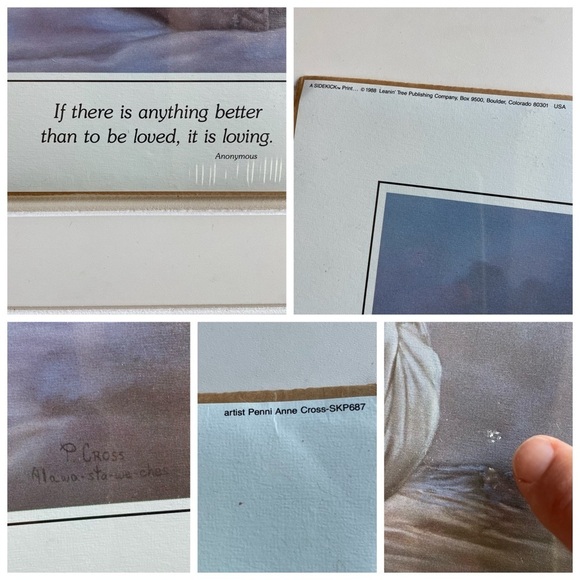 Penni Ann Cross Native American print Art Leanin Tree 1988 Vintage Rare Love - Picture 9 of 10